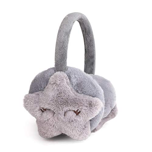 Image of JIAHG Boys Girls Cute Cartoon Football Winter Warm Earmuffs Soft Faux Fur Ear Warmers Kids Outdoor Thermal Plush Ear Muffs