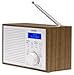 Produktbild Denver DAB-46 DAB+ und UKW-Radio, Uhr und Wecker, 2 W Audio-Ausgang, Holz-Finish, Weiß, 1954043