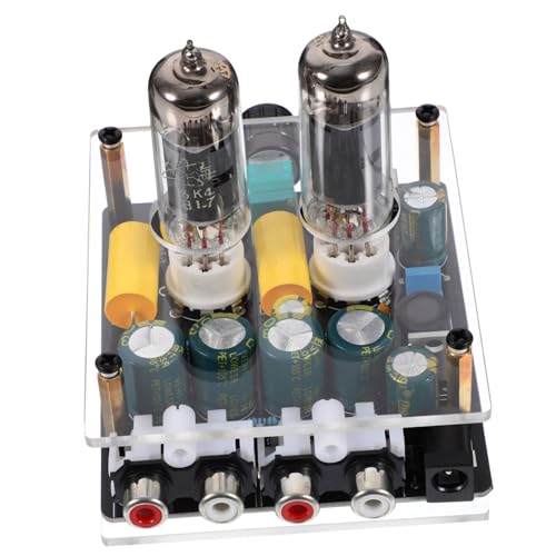 Lurrose Préampli à Lampes Hi-FI pour Platine Vinyle Amplificateur Stéréo DIY et Portable pour Système Audio Maison Élégant et Facile à Installer