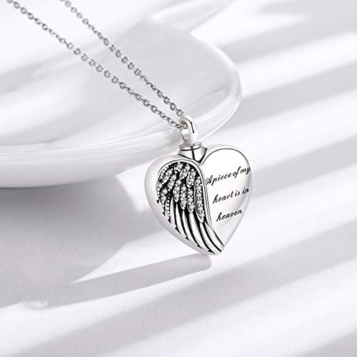 TANGPOET Collar De Cenizas De Plata De Ley 925, Collar De Urna De Cremación Para Cenizas, Colgante De Recuerdo Conmemorativo, Regalos Para Mamá, Papá