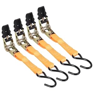 Wkabnkn Orange Ratschenspanngurte mit Haken