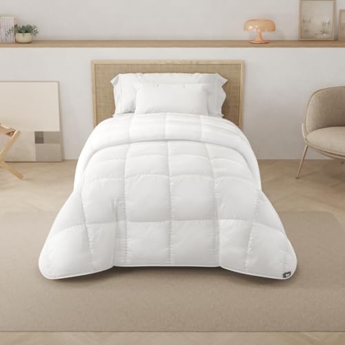 NALUI - Edredón Cama 80/90 (155x200cm) Warmy E200, 200 gr/m², Acolchado, 100% Suave Microfibra. Relleno Nórdico Cama 80/90 Ligero, Transpirable | Ideal para todas las Estaciones | Oeko-Tex