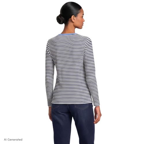 Image of Lands' End Women's Cotton Rib Knit T-Shirt