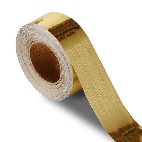 QDYMXUN Brushed Gold Peel and Stick Wallpaper Border, PVC Self Adhesive Removable Contact Paper...