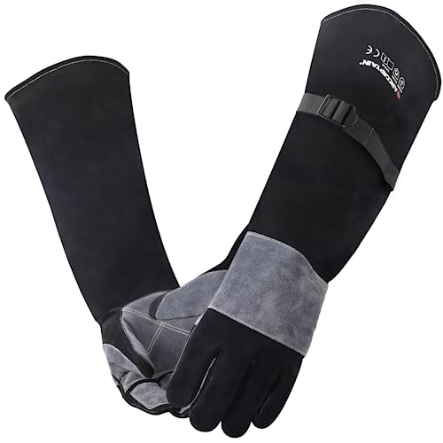 ARCCAPTAIN Guantes de Soldadura 60 cm resistentes al calor/fuego Guantes forjados para Stick, Mig, Tig, Forja, BBQ, Barbacoa, chimenea, estufa de leña, horno, cacerola