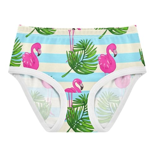 Pink Flamingos Palm Leaves Blue Girls Underwear Toddler 2t Cotton Cute Panties Girl Bright Kids Briefs Undies