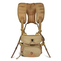 AOFAR Fernglas-Geschirr-Brusttasche mit verstellbarem Gurt, leicht und großes Fassungsvermögen, Bino-Tasche für Jagd, Wandern, Schießen, Beige
