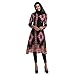 Produktbild Trada Abendkleid, Muslimische Frauen Islamische Druck Lange Ärmel Plus Size Middle East Langes Kleid Elegant Vintage Lang Kleid Boho Kleid Casual Festlich Sommerkleider Partykleid (XL, Schwarz)