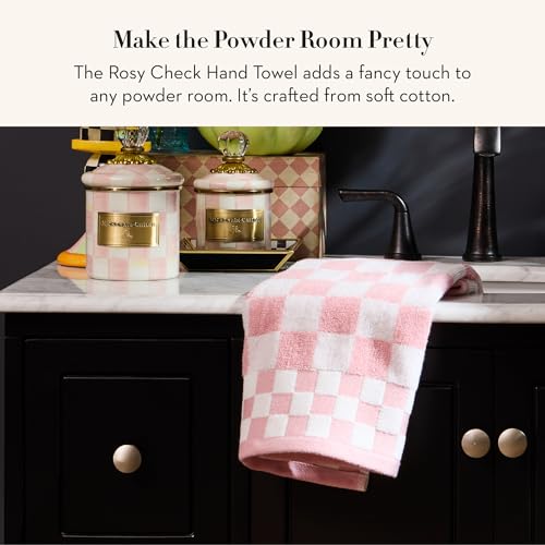 Image of MACKENZIE-CHILDS Cotton Hand Towel, Pink-and-White Rosy Check