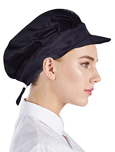 Nanxson 3 uds Gorro de Chef Unisex elástico Gorro de Cocinero de Cocina Gorro de Cocinero de Cocina Servicio de Alimentos Red para el Cabello CF9061 (Negro)