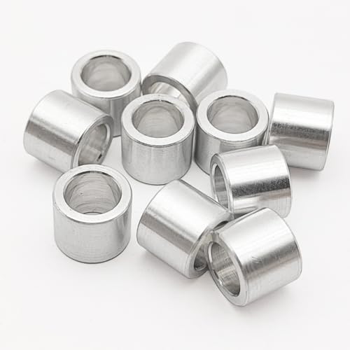 10 pack m8 aluminum spacers 82mm id x 12mm od x 10 mm length round spacer unthreaded standoff bushing plain finish metal spacer 516 inch id screw standoff fits 516in or m8 screw bolts