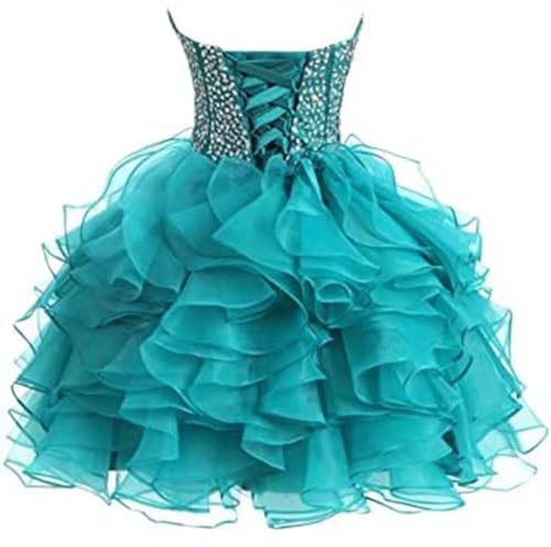 ZVOCY Sweetheart Homecoming Dresses for Juniors Beads Short Prom Dresses Ruffles Skirt2
