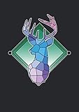  Notizbuch A5 dotted, gepunktet, punktiert mit Softcover Design: Hirsch Deer Reh Geweih Polygon Jäger Kunst Natur buntes Poly: 120 dotted (Punktgitter) DIN A5 Seiten
