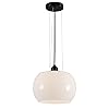 BOKT Modern Large Globe Pendant Light Black White Dome Glass Pendant Lighting Mid Century Farmhouse Kitchen Island Hanging Light Fixture Dining Room Ceiling Hanging Lamp