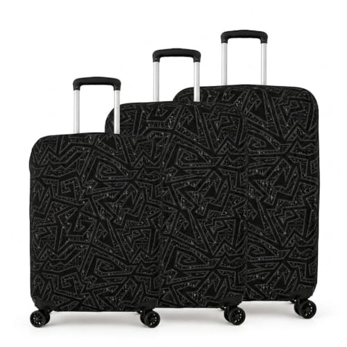 Image of Printed Luggage Cover for Traveling Bag & Suitcase - Stretchable & Scratchproof Trolley Protector with Velcro Lock & Lightweight Washable Material(Suitcase Not Included, Only Cover in Product)