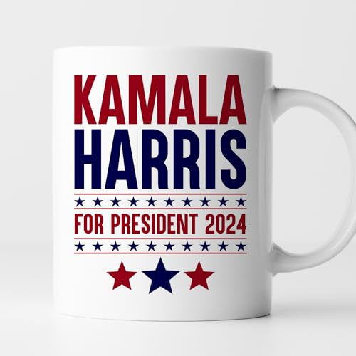 RTATBY 11 Oz Ceramic Mark Mug Novelty Coffee Cup Kamala Harris For President 2024 Coffee Mug, Vote Kamala Harris 2024 Coffee Cup, Ceramic Glossy Mug For Family, Friends, Coworkers,24og08mbB03