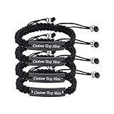 VNOX Engravable Friendship Bridesmaid Gift Jewelry Set of 4 Handmade Braided...