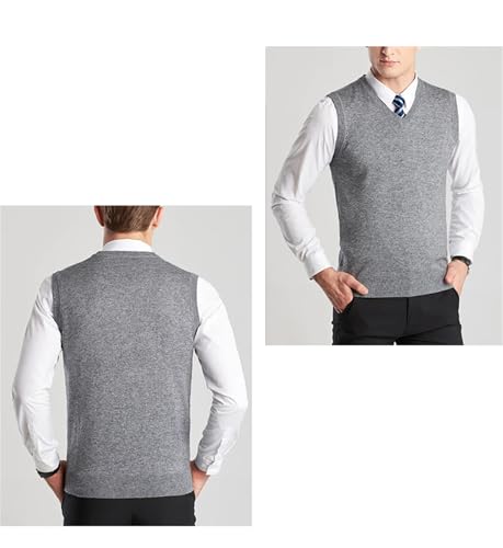 Mnjyihy Men Wool Blend Sweater Vest Classic V-Neck Sleeveless Pullover Sweater Fall Warm Knitted Tank Top2