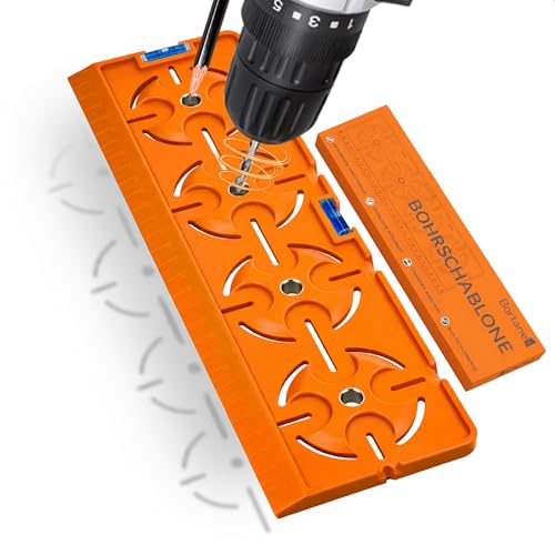 Bortanex Bohrschablone 71mm für Steckdosen & Schalter – Elektro Installationshilfe mit Wasserwaage, Bohrhilfe für Unterputz- & Hohlwanddosen (Orange)