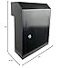 Plugsharge Locking Mailbox Drop Box with Rain Cover, Heavy-Duty Galvanized Steel, Door Mounted Secure Mailbox for Keys, Cash, Checks, Deposits & Letters – Safe Mail Drop Box for Home/Office, Black