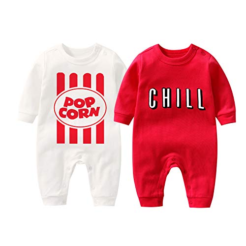 Image of YSCULBUTOL Baby Bodysuit Yummz Tomato Ketchup Mustard Red Yellow Twins Set Boys Girls Clothes Twins Baby Outfits