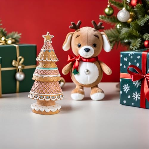 Figurine sapin de Noël en résine sculptée pour centre de table