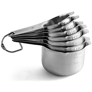 Spring Chef – Stainless Steel Measuring Cups, Kitchen Tools with Easy to Read Markings for Measuring Dry or Liquid Ingredients, Set of 7