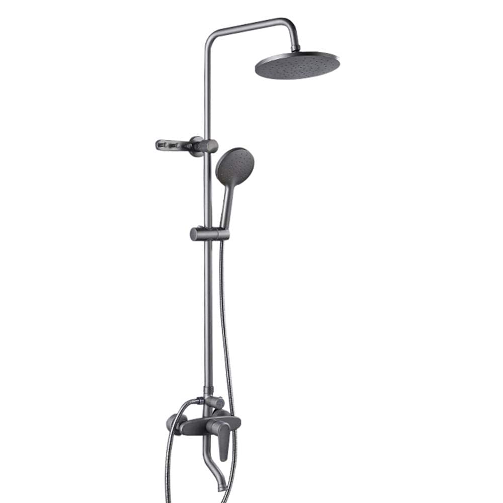 Robinet de douche en laiton LUNEZY gris avec douchette 3 modes