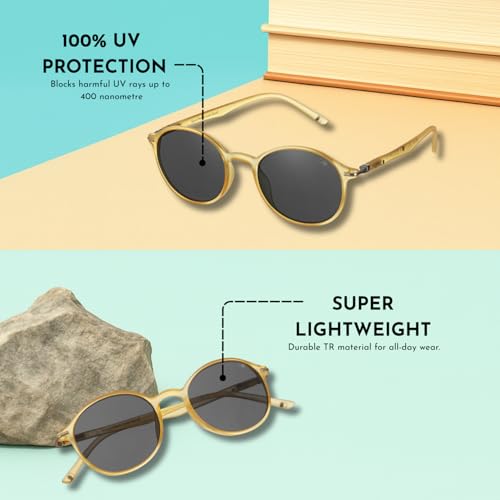 Image of ENRICO Classic Round Polarized Glasses for Men & Women | Full Rim Round Stylish Polarised Sunglasses Man & Women |100% UV Protected