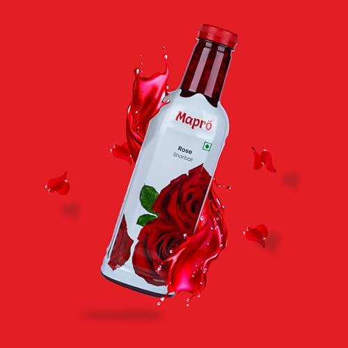 Image of Mapro Rose Sharbat, Gluten Free, 1000Millilitres, Pack of 1