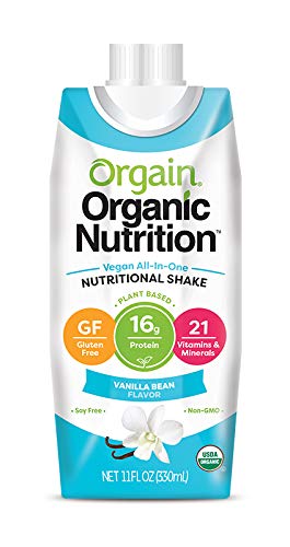 Orgain Organic Vegan Plant Based Nutritional Shake, Vanilla Bean - Meal Replacement, 16g