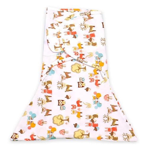 Image of SleepingBaby Zippy Swaddle - Cozy Baby Swaddle Blanket with Convenient Bottom Zipper for Easy Diaper Changes - Woodland - Small/Medium