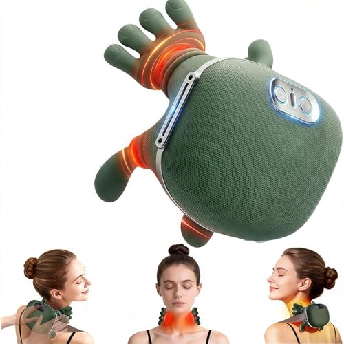Image of BOVTY Bionic Heated Massager, Wireless Portable Shiatsu Neck and Back Massager, Electric Deep Tissue 4D Kneading Massage, Simulated Human Hand Design for Pain Relief and Muscle Relax.