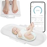 BABY JOY Baby Scale, 2-in-1 Digital Infant Scale with Detachable Tray for Newborns, Pets, Adults, 5 Units, Works with App, LED Screen, Height Marks, Auto Off, 0.01 lbs Accuracy, Up to 330 lbs