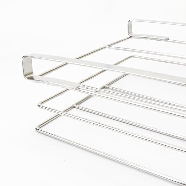 Under Cabinet Cutting Board Holder Organizer, 10.4x11.8x2.4'' Stainless Steel Hanging Chopping Board Storage Space Saving Under Shelf Counter Rack Pot Lid Holder Heavy Duty (Silver)