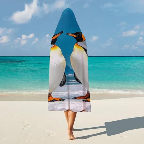 Couverture à capuche pingouins heureux cadeau cocooning idéal - 6