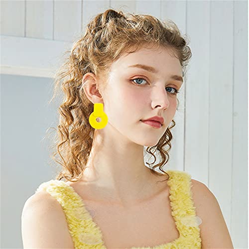 Onlyjump 70S 80S 90S Neon Circular Earrings Retro Earrings For Women Girl Lightning Classic Circle Retro Neon Earring Earring Halloween Party Costume Accessory (Yellow) #TOP4
