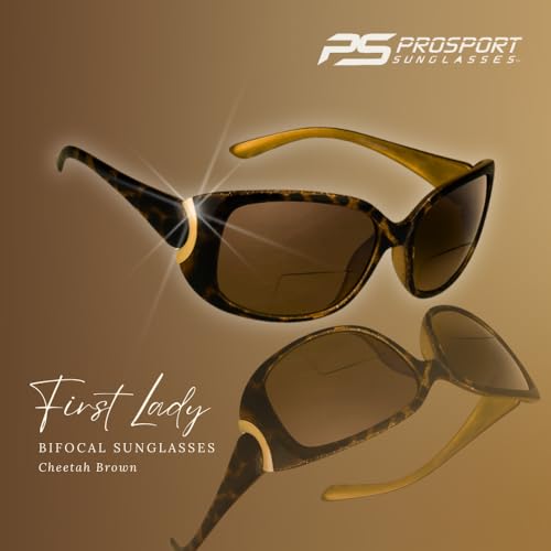 proSPORT Womens Bifocal Reader Sunglasses Modern Cheetah Gold Silver Oversize Jackie O Gradient Black Tortoise Pink Brown2