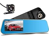 Car Camera Dual Lens, NOVPEAK Upgraded 4.3