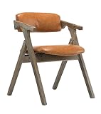 LIQEE Sillas de Comedor Silla de Comedor de Madera Maciza Silla Plegable con Respaldo y reposabrazos Sillón de Moda como Silla de Escritorio Taburete Acolchado Asiento Salón Diseño Retro Vintage (
