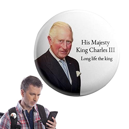 Jomewory Insignes du Roi Charles III - Insigne Souvenir du Roi 44 mm pour Sa Majesté 2022,Insigne commémoratif de Sa Majesté Souvenir pour Les rassemblements Cover