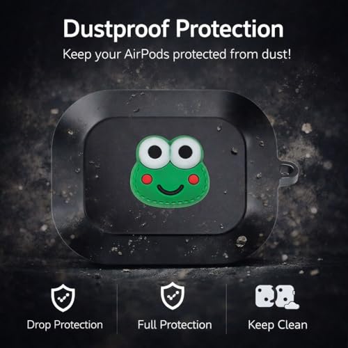 Image of Anvique Silicone Case Cover for Realme Buds Air 8, Dustproof and Shockproof Protection, Compatible with Realme Buds Air 8 (Frog)