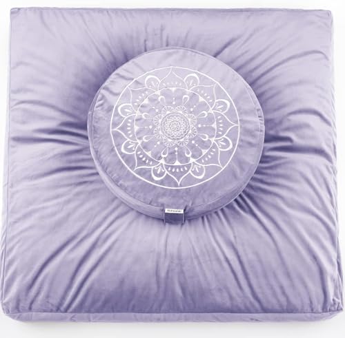 Hihealer Großes Meditationskissen und Zabuton-Matte Set – Meditationskissen und...