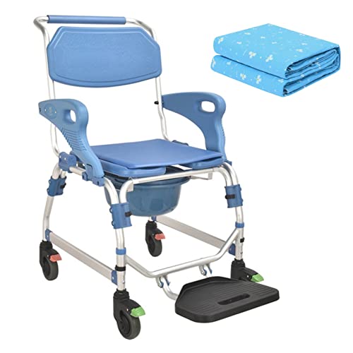 GaRcan Commode Chair, Bathroom Wheelchairs with Washable Bed Pads Shower