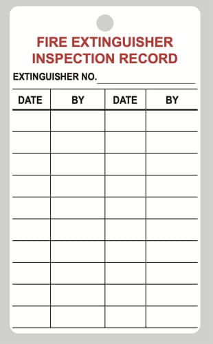 Image of 3.5x6'' FIRE Extinguisher Inspection Record Plastic Card Waterproof Tags 20 PCS