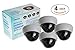(4 Pack) Fake Security Camera CCTV Fake Dome Camera with Realistic Look Recording Red LED Light Indoor and Outdoor Use, for Homes & Business- by Armo