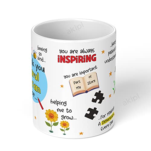 Image of Thank You Teacher Mug With Personalized Teacher'S Name, Best Teacher Gift, Teacher Mug, Helping Me To Grow Ceramic Mug 11Oz Designer Coffee /Tea Cup Arm576 (Ma'Am /Sir) - 325 Ml