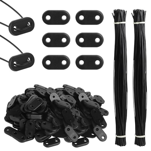 DBREAKS 210 Sets Kit de Fixation de Clôture Brise-Vue de Confidentialité en PVC Résistants à Intempéries, Clips de Montage en PVC, avec 210 Attaches de...