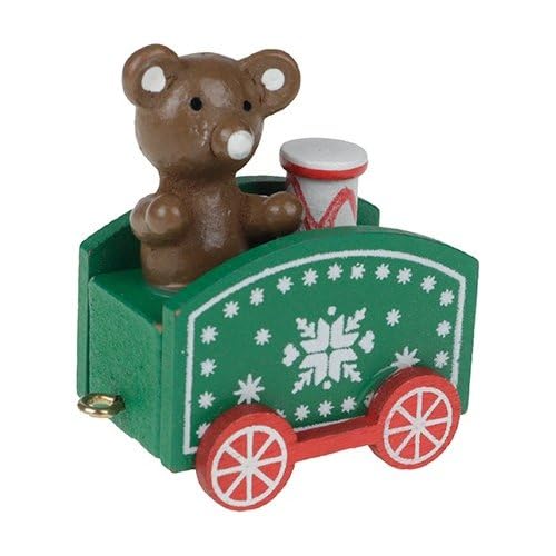 Trem De Madeira Natalino Decoração 4 Vagões Zein 25cm