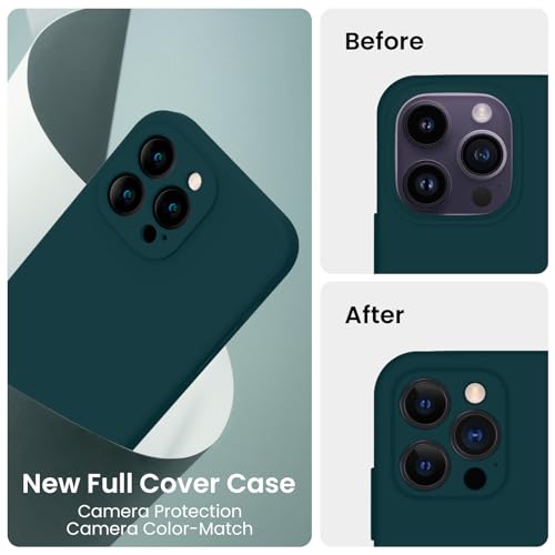 Image of FireNova Designed for iPhone 14 Pro Case, Silicone Upgraded [Camera Protection] Phone Case, Soft Anti-Scratch Microfiber Lining Inside, 6.1 inch, Teal